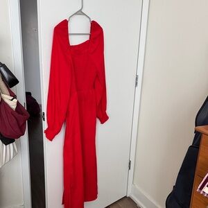 La Ligne Vibrant Red Long Sleeve Dress